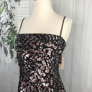 Dressbarn Shutter Pleat Dress 16 Black Metallic 💕